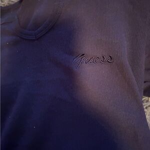 Guess Dark Blue Ribbed Tee